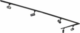 Rail verlichting Hoek set van 6 Rail Armatuur met GU10 Fitting - 6 x 5w Led GU10 - L:3m - Zwart