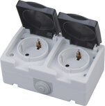 HOROZ  Buitenstopcontact - Opbouw - Dubbel - Geaard - Waterdicht IP54 | Nederland