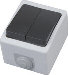 HOROZ  Serieschakelaar - Opbouw - Dubbel - Waterdicht IP54