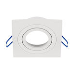 Inbouwspots - Luba D - Vierkant Inbouw spot - Kantelbaar - Wit - 93mm - Geschikt voor LED