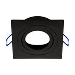 Inbouwspots - Luba D - Vierkant Inbouw spot - Kantelbaar - Zwart - 93mm - Geschikt voor LED