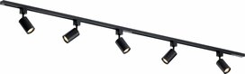 Rail verlichting set van 5 Rail Armatuur GU10 Fitting - L:2m  Zwart