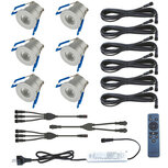 LED Veranda Spot Complete Set - 6 Stuks - 3W - Natuurlijk Wit 4000K - Dimbaar - Waterdicht IP65 - Inbouw - Rond - Mat Zilver - Aluminium - 12V