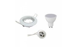 10 x LED Spot Set - GU10 Fitting - Inbouw Rond - Glans Wit - 6W - Warm Wit 3000K - Kantelbaar &Oslash;82mm