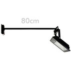 Montagesteun voor Bouwlampen - Muursteun - 80cm - Zwart - Aluminium met 30w Led bouwlamp 6000K