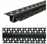 2 meter led profiel - Stucprofiel smal - Profiel voor led strips - Gybroc /vaste plafond - Aluminium - Zwart
