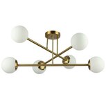 BALI - Plafondlamp - E27 Fitting x 6 - Messing - Eetkamer - Keuken - Woonkamer - 77cm