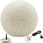 Bollamp - Decoratieve lichtbol, &Oslash;30cm - 1x E27 Fitting - Buitenverlichting - Tuin Verlichting - Moderne vloerlamp - Grijs - Marmerlook - IP65
