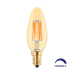 4W E14 C35 AMBER DIMBARE 3000K LED-LAMP