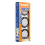 Braytron - LED inbouwlamp - 5W - Aanpasbare Kleur CCT - 370 Lumen - Rond - Mat Zwart - Buiten Diameter 90 mm - Set van 3 inbouwlamp - IP54