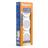 Braytron - LED inbouwlamp - 5W - Aanpasbare Kleur CCT - 370 Lumen - Rond - Mat Wit - Buiten Diameter 90 mm - Set van 3 inbouwlamp - IP54