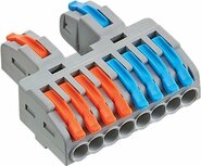 Terminal 28 - Lasklem Set 5 Stuks - 8+2 Polig met Klemmetjes - Grijs/Oranje/Blauw