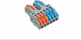 Terminal 26 - Lasklem Set 5 Stuks - 6+2 Polig met Klemmetjes - Grijs/Oranje/Blauw