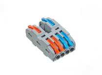 HOROZ  - Terminal 24 - Lasklem Set 5 Stuks - 2+1 Polig met Klemmetjes - Grijs/Oranje/Blauw