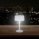 BASTA Led - Tafellamp Oplaadbaar &ndash; Draadloos en dimbaar - Neutraal wit licht 4000K - Moderne lamp &ndash; Tafellamp Nachtlamp Slaapkamer - Binnen/Buiten &ndash; 26 cm &ndash; Wit - IP54