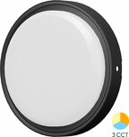Bulkhead - LED Plafondlamp - Keuken / Badkamer / Woonkamer / Tuin - &Oslash;22 - 18W - CCT Aanpasbare kleuren 3000K 4000K 6000K - Zwart - Opbouw - Rond - IP65