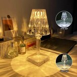DABI LED Kristal lamp - Nachtlamp - Tafellamp - Sfeerlamp &ndash; Aanpasbare Licht kleuren warm wit/koud wit &ndash; Touch Switch - Oplaadbaar