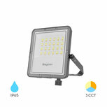 Braytron - LED Bouwlamp / Schijnwerper - 20w - CCT - Aanpasbare licht kleuren - 3000K,4000K,6000K - Waterdicht IP65 - Grijs