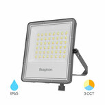 Braytron - LED Bouwlamp / Schijnwerper - 50w - CCT - Aanpasbare licht kleuren - 3000K,4000K,6000K - Waterdicht IP65 - Grijs