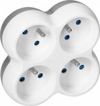 ORNO - Stopcontact splitter - Verdeelstekker horizontaal - Verloopstekker 4x French - Doorvoerstekker Max 3680 Watt - Wit