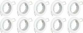 BONO Spot Armatuur 10 Pack - GU10 Inbouwspot - Rond - Wit - Aluminium - Kantelbaar &Oslash;88mm