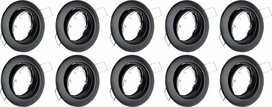 BONO Spot Armatuur 10 Pack - GU10 Inbouwspot - Rond - Zwart - Aluminium - Kantelbaar &Oslash;88mm