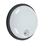 ELIAS - Led plafond / wandlamp - Buiten - Rond - met PIR Sensor - 15w - 4000K Daglicht wit - 1980 Lumen - IP65 - Zwart