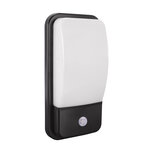 ALBIN PIR LED Plafond / Wandlamp  - Buitenlamp - 14w - Bewagingssensor -  Waterdicht IP54 - Natuurlijk Wit 4000K - Mat Zwart - Kunststof