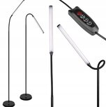 MESO - Led Vloerlamp - Leeslamp -  Aanpasbarelicht kleuren - 8w - 2700K/4000K/6500K - Zwart - USB - 170cm