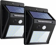 DEMO LED PIR - Solar Buitenlamp - Set van 2 Stuks - Bewegingssensor - 2w - 200 Lumen - Waterdicht - Buiten &amp; Tuin sensor - Buitenverlichting op Zonne-energie