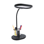 ELIPSO - LED Bureaulamp - Tafelverlichting - 12w - Aanpasbare Kleur CCT - 980 Lumen - Rond - touch dimmer - Aluminium - Zwart