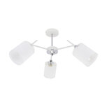 ANDERS Plafondlamp met 3 x E27 Fitting - WIT/CHROME - Glas - Dia. 600mm