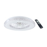 MONSUN - Moderne LED Plafondlamp met ventilator - 485 mm - CCT Aanpasbare kleuren- 48w - 2900K / 4200K / 6500K - 5110 Lumen - Dimbaar met afstandbediening - Kristal-Wit
