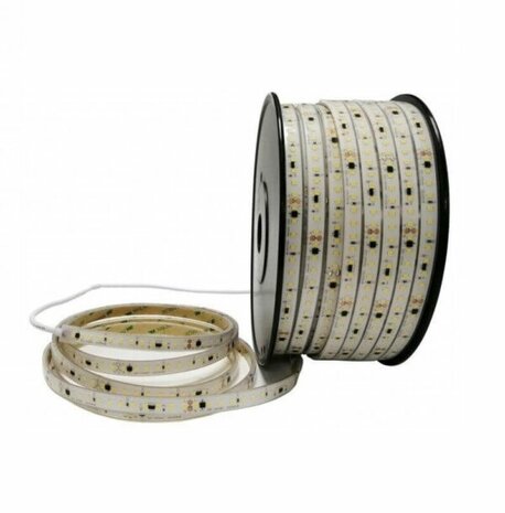 LED Strip 220V 16W/m, 100lm/W, Dimbaar - Koud Wit 6000K - 5m