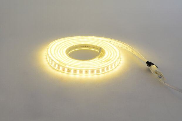 LED Strip 220V 16W/m, 100lm/W, Dimbaar - Warm White 3000K - 5m
