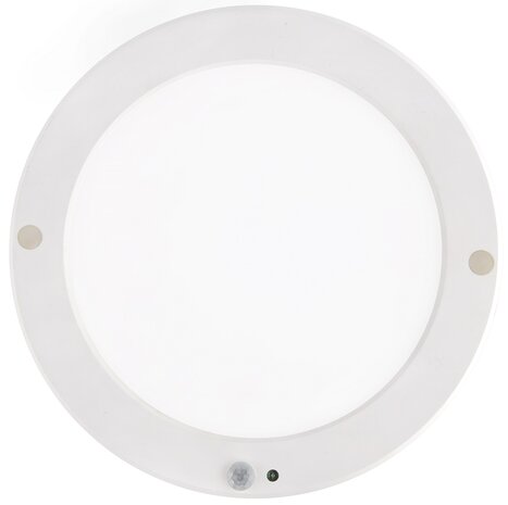 Martha LED Plafondlamp met Bewegingssensor + Dag en Nacht Sensor - 18W - Helder/Koud Wit 6400K - 360&deg; Zichthoek - Opbouw/Inbouw - Rond - Mat Wit