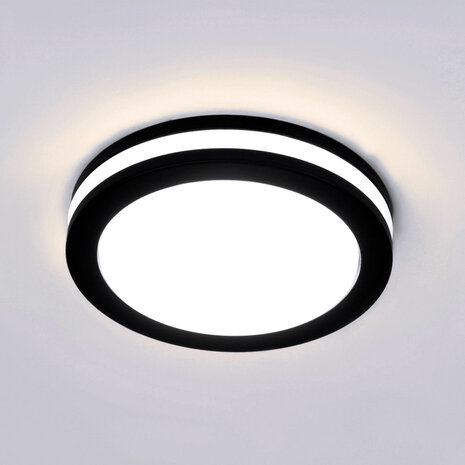 SCARLET - Led plafondlamp -Keuken/Badkamer/Buiten - Rond - 30w - 6400K koud wit - 2700 Lumen - IP65 - Zwart