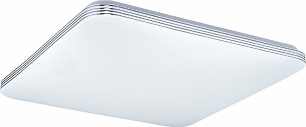 ADIS - LED Plafondlamp met Bewegingssensor- 28W - Daglicht Wit 4200K - 360&deg; Zichthoek - Opbouw - Vierkant - Wit/chrome - IP44