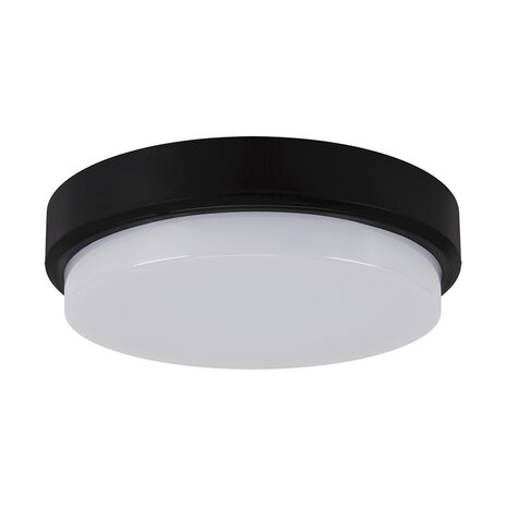 Led Buiten Plafondlamp - Geschit voor Binnen en Buiten opbouwlamp - 18w - 4000K Daglicht - 2235 Lumen - Rond - Zwart/Wit - 210 mm - IP65