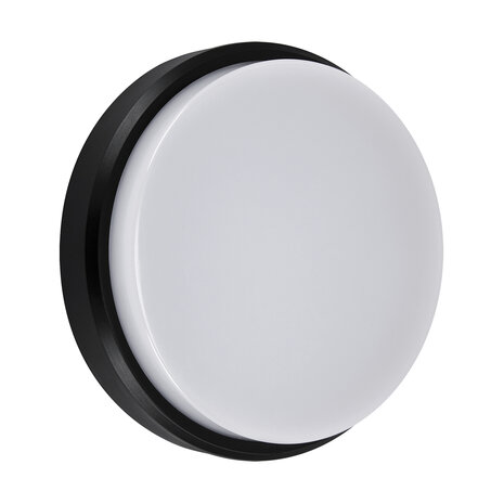 Led Buiten Plafondlamp - Geschit voor Binnen en Buiten opbouwlamp - 18w - 4000K Daglicht - 2235 Lumen - Rond - Zwart/Wit - 210 mm - IP65