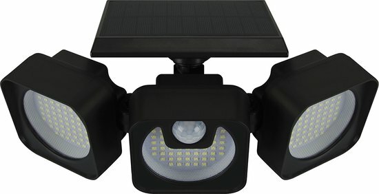 Led Solar Zonne-energie - Buiten Wandlamp- 7w 680 Lumen -Zwart - met bewegingssensor