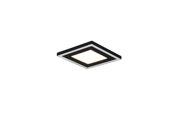 Reality - LED Plafondlamp - Carus - 17W - Warm Wit 3000K - Vierkant - Zwart - Kunststof