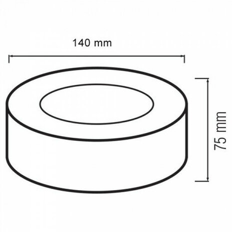 LED Downlight - Opbouw Rond 10W - Natuurlijk Wit 4200K - Mat Zwart Aluminium - &Oslash;140mm