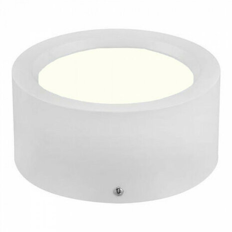 LED Downlight - Opbouw Rond 5W - Natuurlijk Wit 4200K - Mat Wit Aluminium - &Oslash;105mm