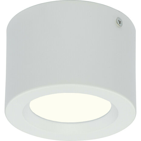 LED Downlight - Opbouw Rond 5W - Natuurlijk Wit 4200K - Mat Wit Aluminium - &Oslash;105mm