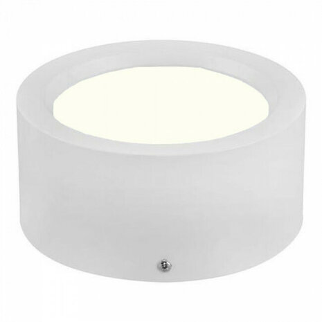 LED Downlight - Opbouw Rond 10W - Natuurlijk Wit 4200K - Mat Wit Aluminium - &Oslash;140mm