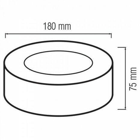 LED Downlight - Opbouw Rond 15W - Natuurlijk Wit 4200K - Mat Wit Aluminium - &Oslash;180mm