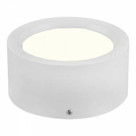 LED Downlight - Opbouw Rond 15W - Natuurlijk Wit 4200K - Mat Wit Aluminium - &Oslash;180mm