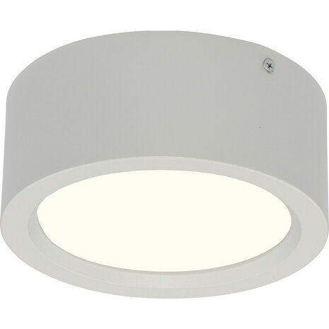 LED Downlight - Opbouw Rond 15W - Natuurlijk Wit 4200K - Mat Wit Aluminium - &Oslash;180mm