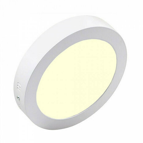 LED Downlight - Opbouw Rond 18W - Warm Wit 3000K - Mat Wit Aluminium - &Oslash;225mm